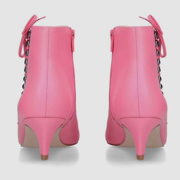 KURT GEIGER LONDON RITA ANKLE BOOTS PINK LEATHER POINTED TOE NANO HEEL SIZE 6.5 - Picture 3 of 16
